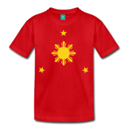 Filipino Sun & Stars Kids Tee Shirt in Red by AiReal Apparel
